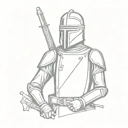 Ned Kelly in armor   tattoo design idea