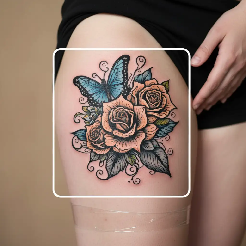 memorial tattoo for grandparents, 3 kids and friends  tattoo design idea