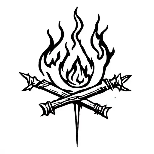 dark souls bonfire tattoo design idea