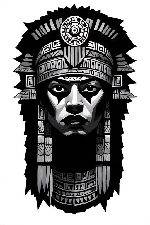 Aztec tribl forear tattoo design idea