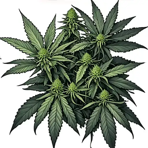 cannabis plant growing tattoo design idea