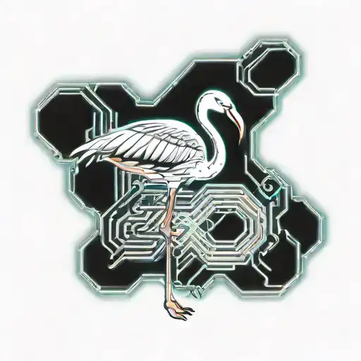 flamingo standing tattoo design idea