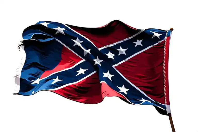 small waving confederate flag flying tattoo design idea