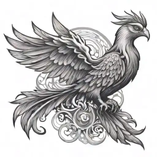 phoenix rising and nurse tattoo design idea