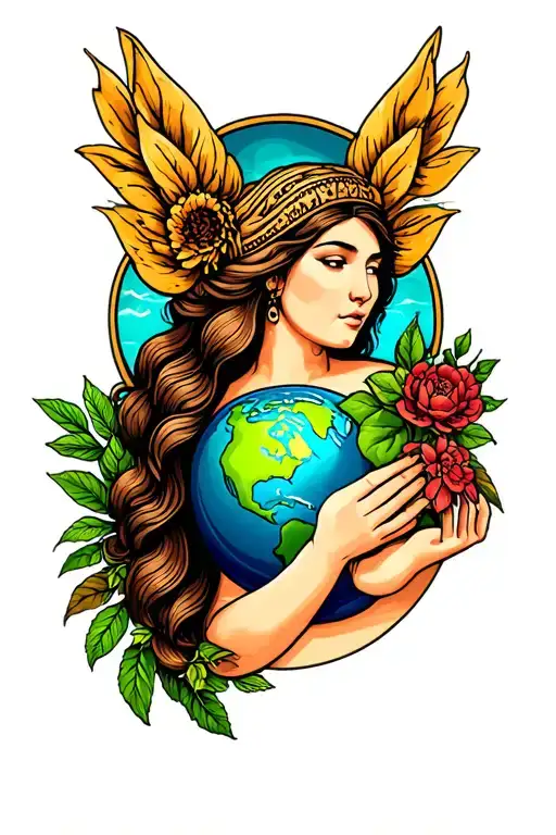 Mother Earth tattoo design idea