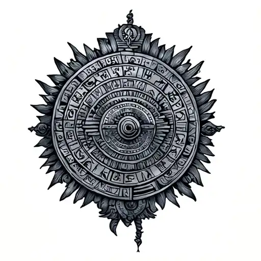 Mayan calendar tattoo design idea