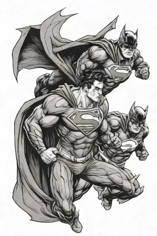 Superman, Batman and the flash tattoo design tattoo design idea