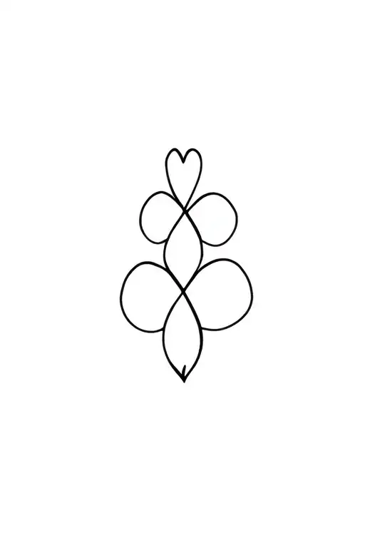 infinity symbol with 3 hearts in the lines connecting various tattoo design idea