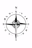 minimalist compass, time, propeller and aries zodiac sign combination for men tattoo design idea