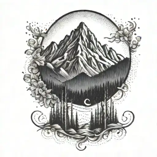 simple crested butte mountain peak tattoo design idea