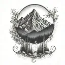 simple crested butte mountain peak tattoo design idea