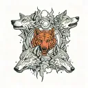 two wolves inside my mind thinking intelligence power discipline tattoo design idea
