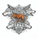 two wolves inside my mind thinking intelligence power discipline tattoo design idea