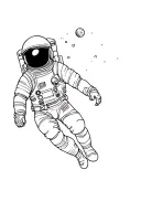 astronaut floating in space tattoo design idea