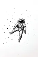 astronaut floating in space tattoo design idea