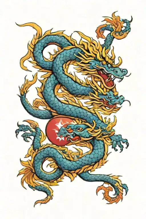 philippine flag and chinese dragon tattoo design idea