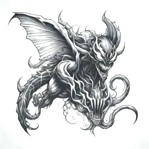 Galeking and Venom tattoo design idea