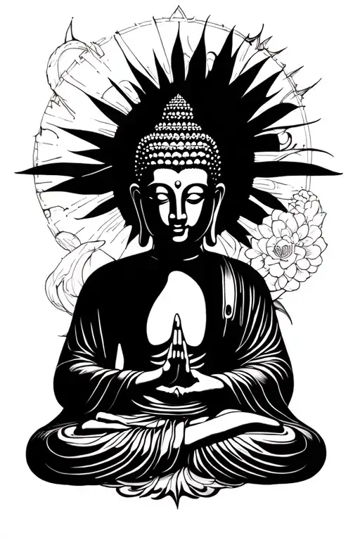 buddha inner peace tattoo design idea