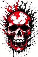 Flaming skull tattoo design idea