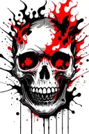 Flaming skull tattoo design idea