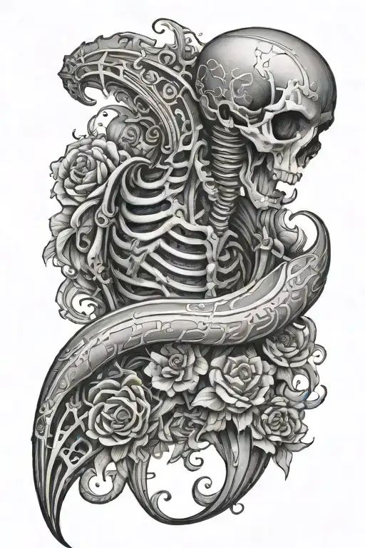 Rib tattoo design idea