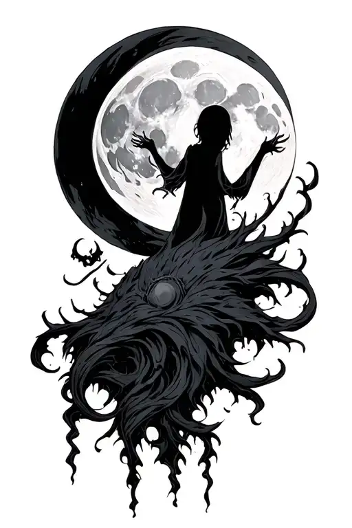 soul eater moon tattoo design idea