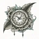 broken clock tattoo design idea