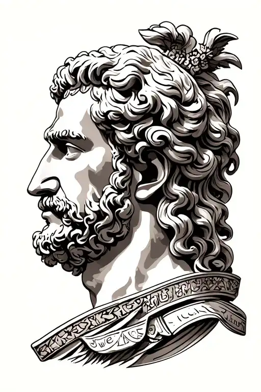 Stoicism virtues marcus aurelius rome tattoo design idea