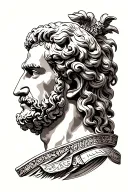 Stoicism virtues marcus aurelius rome tattoo design idea