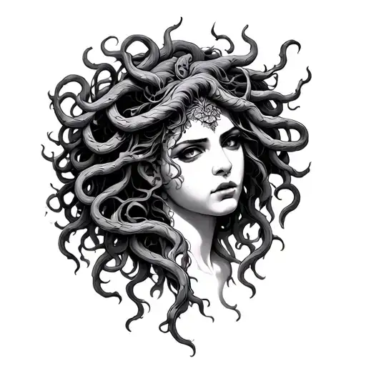 Medusa gorgon full body tattoo design idea