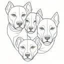 a three-headed dog with a protective mouth, sewn-up eyes and bandaged ears tattoo design idea
