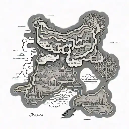 map of persia tattoo design idea