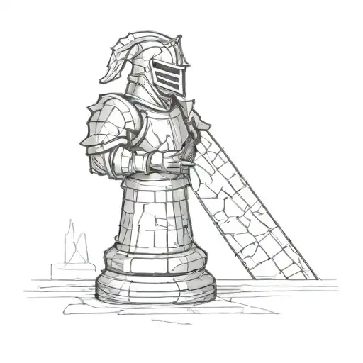 knight chess piece tattoo design idea
