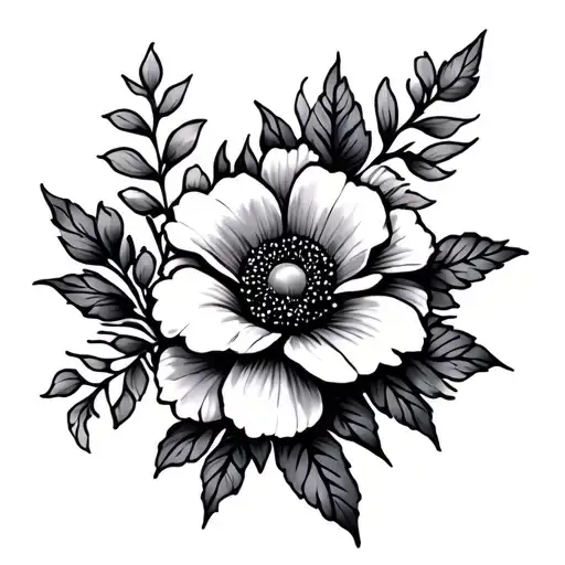 lark spur flower and puzzle piece  tattoo design idea