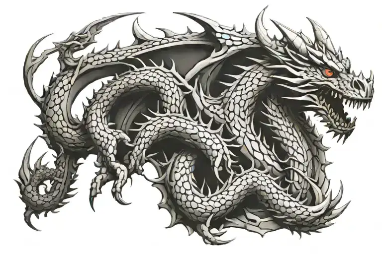 7 deadly sins dragon stuck tattoo design idea