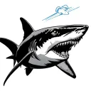 shark with laser beam on its head tattoo design idea