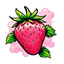 cotton candy strawberry tattoo design idea