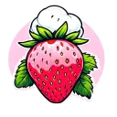 cotton candy strawberry tattoo design idea