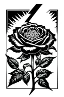 psychedelic Rose with the flower of life inside, with the rose stem wrapped around the grateful dead lightning bolt tattoo design idea