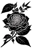 psychedelic Rose with the flower of life inside, with the rose stem wrapped around the grateful dead lightning bolt tattoo design idea