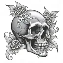 skull,fire,boobs, tattoo design idea