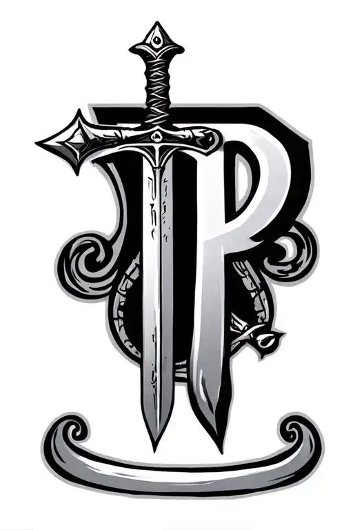 traditional chi rho, shepherd crook as the rho (so it looks like a "P") and a sword and scepter crossing to form the chi tattoo design idea