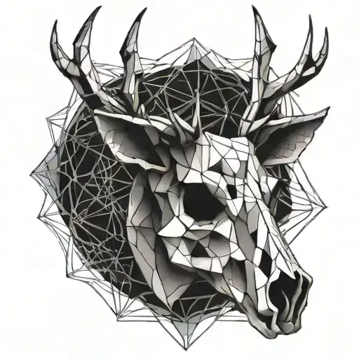 stag skull tattoo design idea