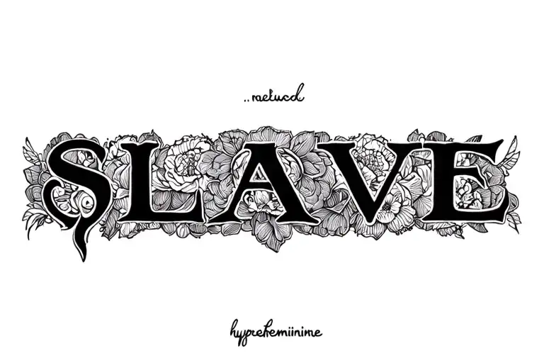 "Slave" "Slave"  "slave" "lace" "hyperfeminine" tattoo design idea