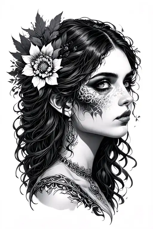 borderline personality disorder hel nordic godess tattoo design idea