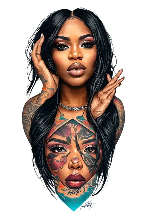 Singer Aaliyah tattoo design idea