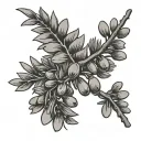 juniper branch with a hesrt tattoo design idea