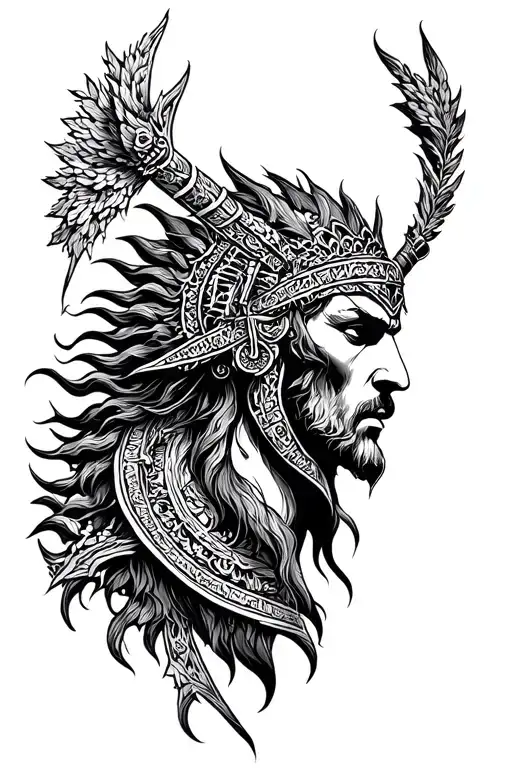 The Slavic god Veles tattoo design idea