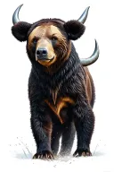 bear vs bull tattoo design idea