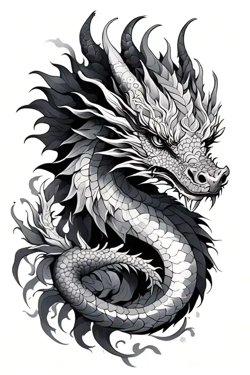 Dragon along with mandala tattoo design idea